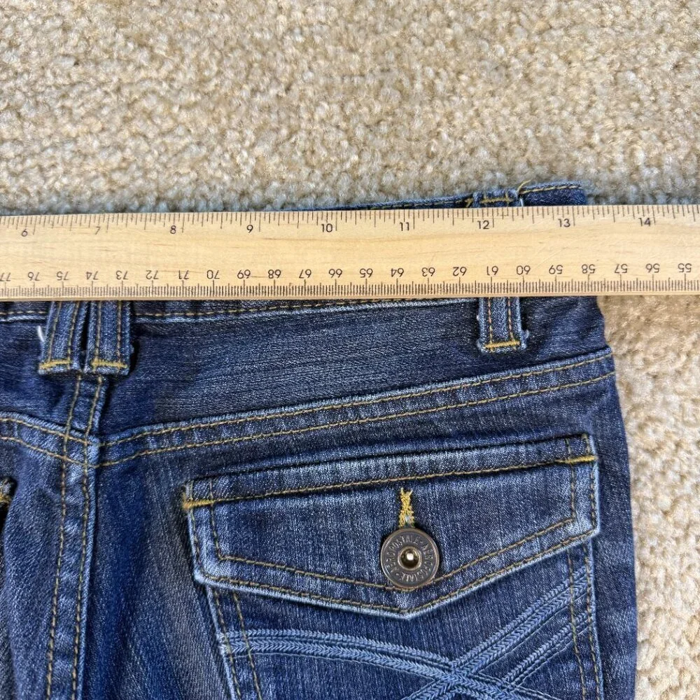 Vintage Aeropostale Women's Cropped Jeans Blue Size 00 Button Pockets Y2K F383